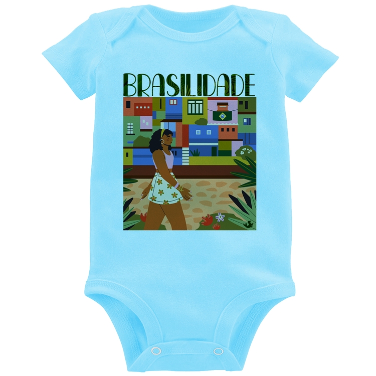 Body Bebê Brasilidade - Azul Bebê