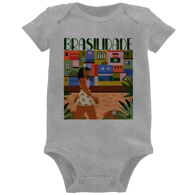 Body Bebê Brasilidade - Cinza