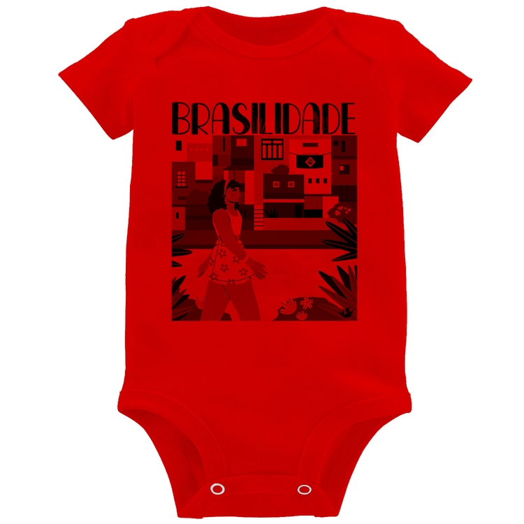 Body Bebê Brasilidade - Vermelho