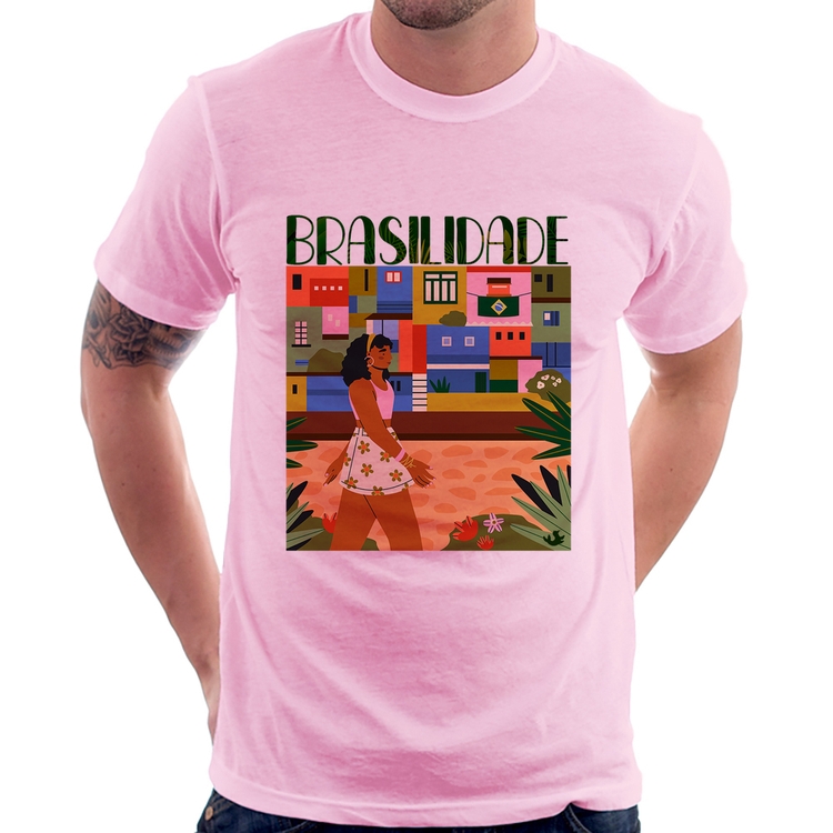 Camiseta Brasilidade - Rosa Bebê