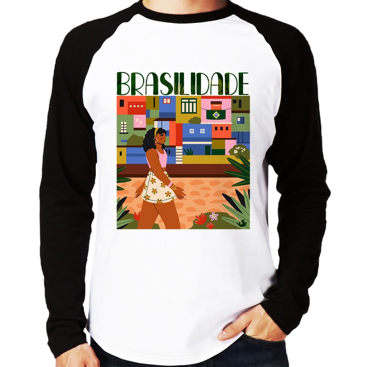 Camiseta Raglan Brasilidade Manga Longa