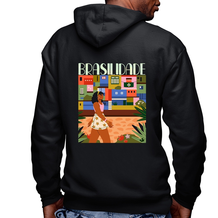 Blusa Moletom Brasilidade Masculina com Capuz e Zíper