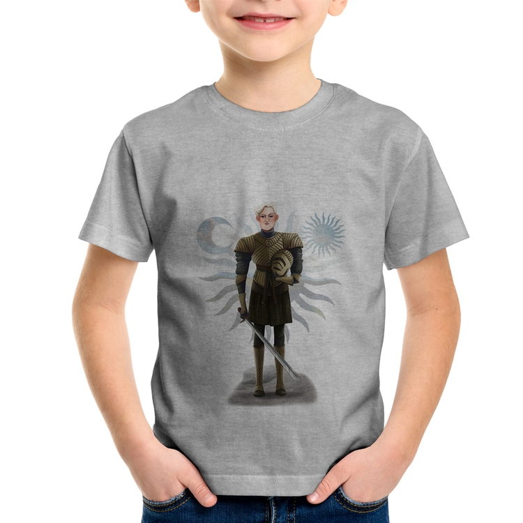 Camiseta Infantil Brienne of Tarth - Cinza