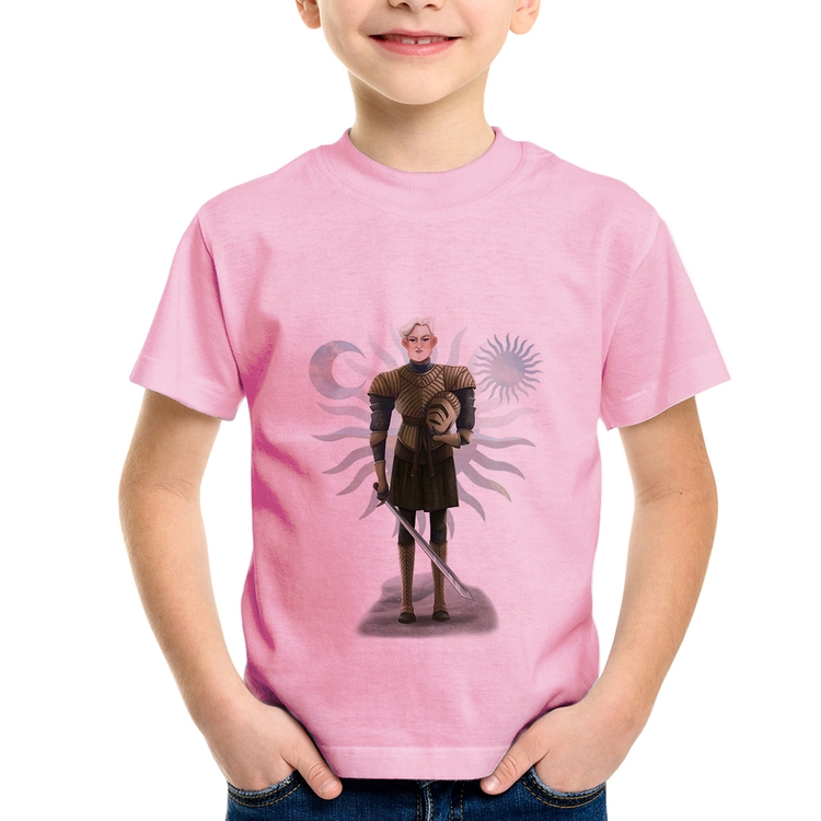 Camiseta Infantil Brienne of Tarth - Rosa Bebê