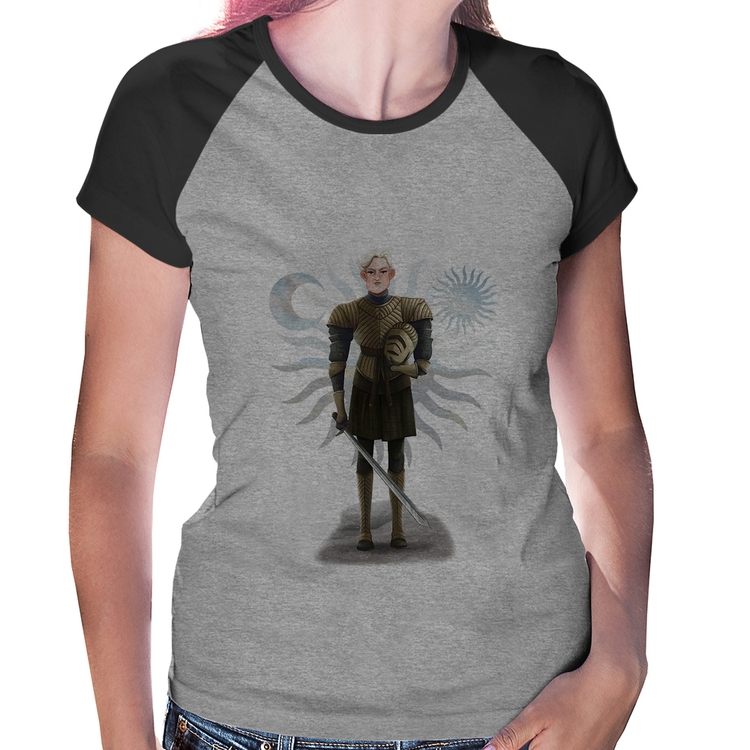 Baby Look Raglan Brienne of Tarth - Cinza/Preto