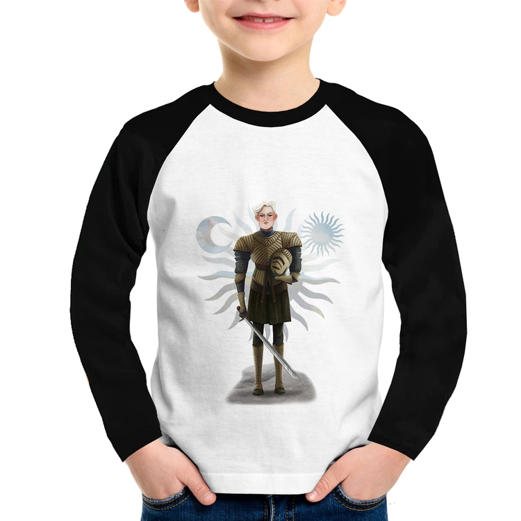 Camiseta Raglan Infantil Brienne of Tarth Manga Longa