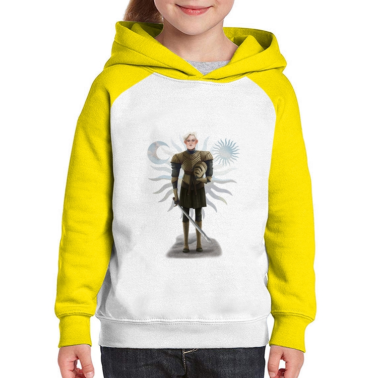 Moletom Infantil Brienne of Tarth - Branco/Amarelo
