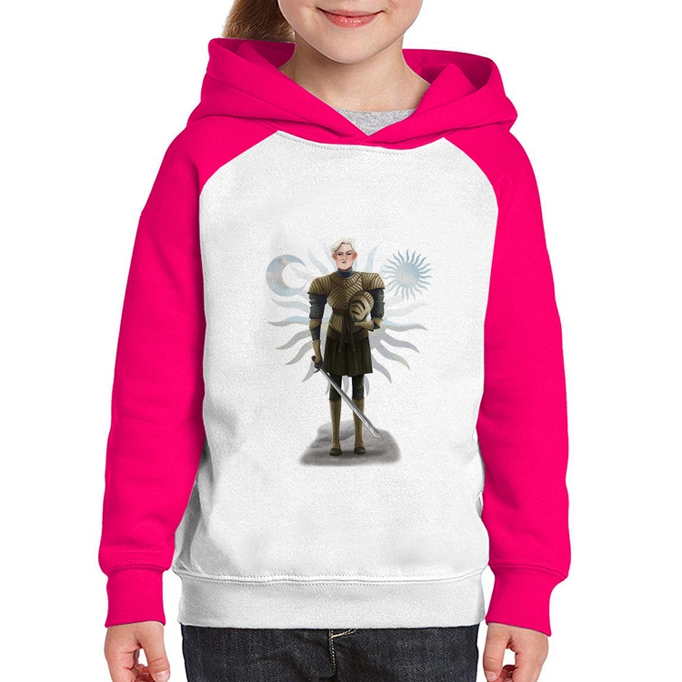 Moletom Infantil Brienne of Tarth - Branco/Rosa