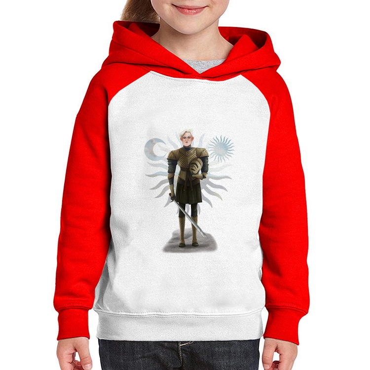 Moletom Infantil Brienne of Tarth - Branco/Vermelho