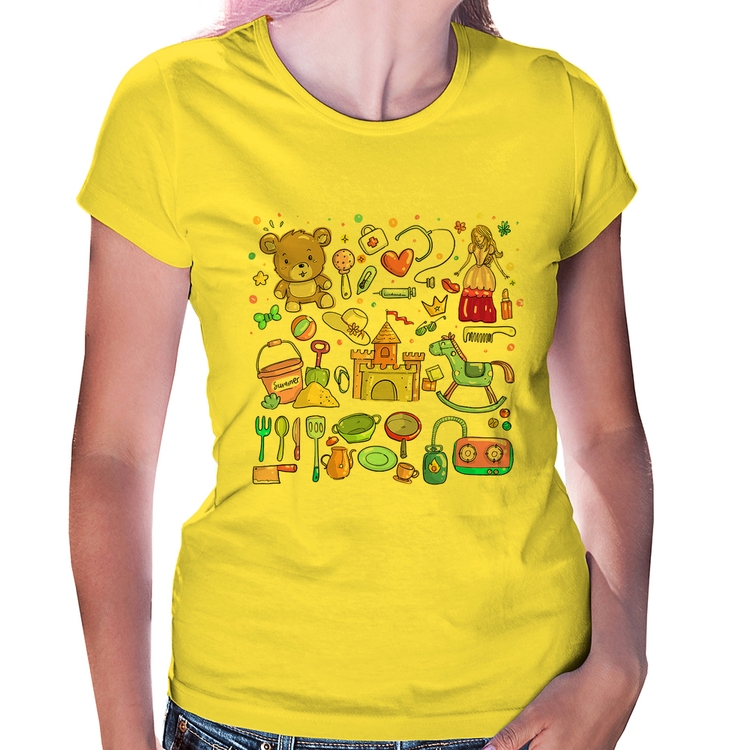 Baby Look Brinquedos - Amarela