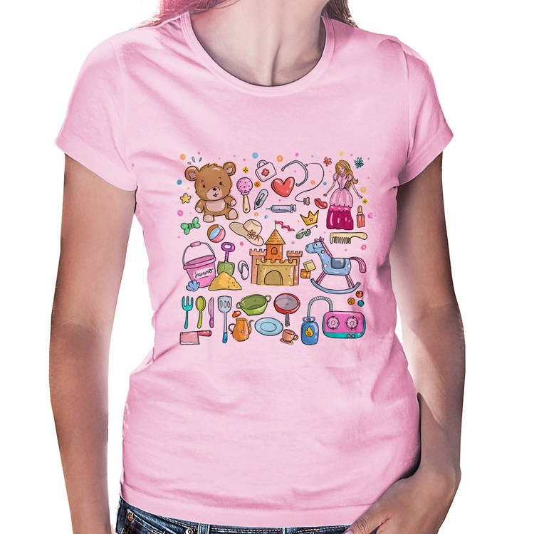 Baby Look Brinquedos - Rosa Bebê