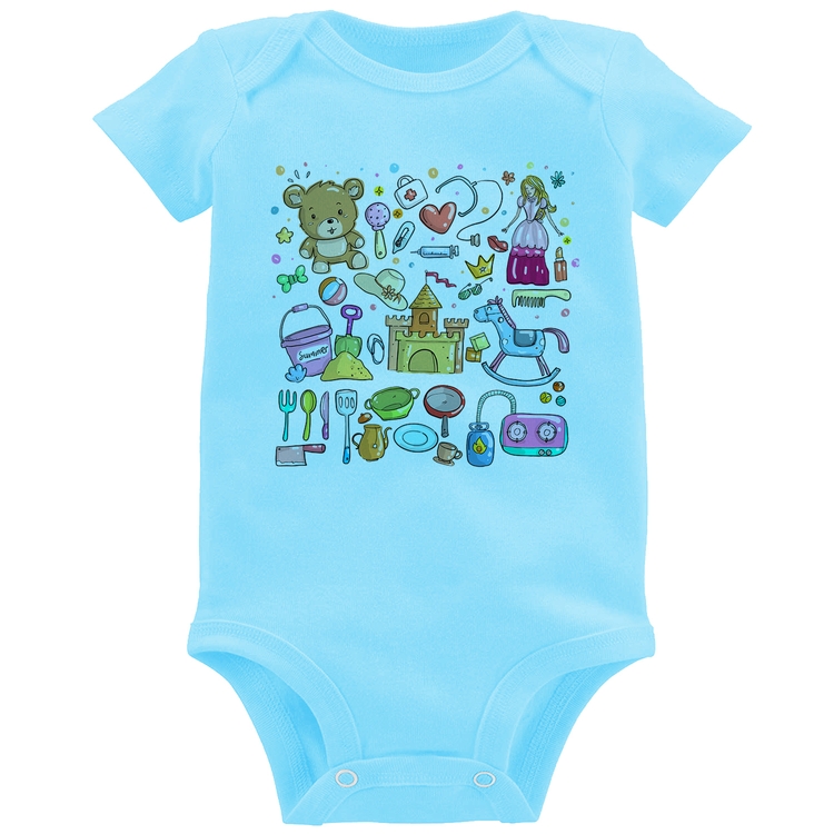 Body Bebê Brinquedos - Azul Bebê