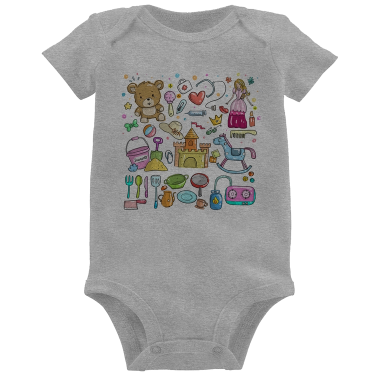 Body Bebê Brinquedos - Cinza