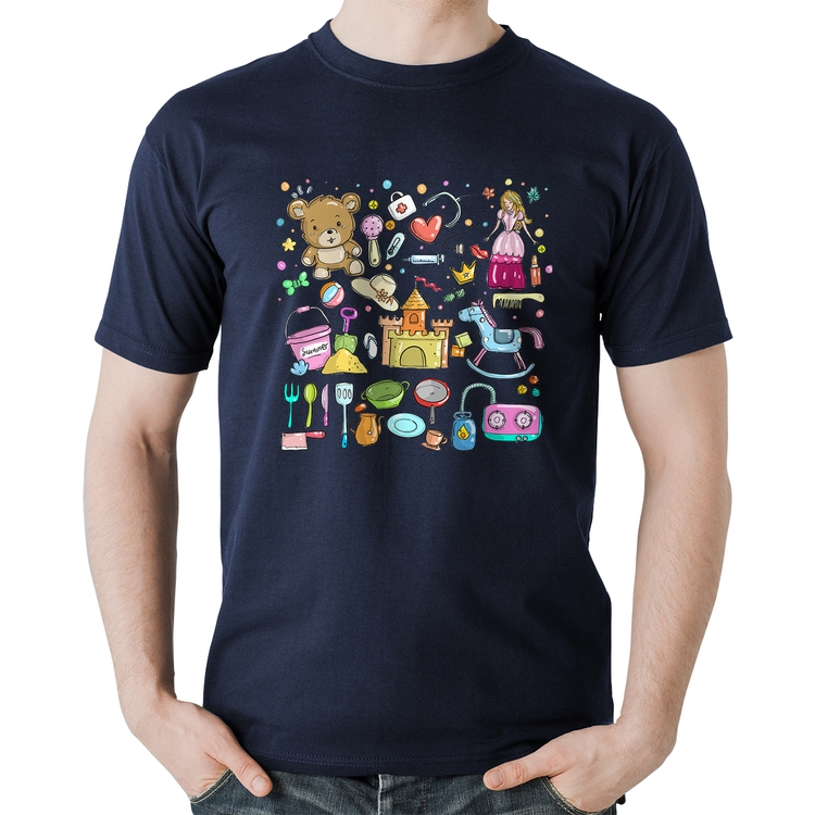 Camiseta Algodão Brinquedos - Marinho