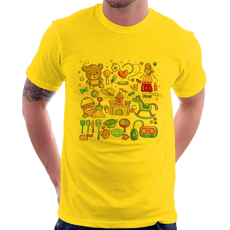 Camiseta Brinquedos - Amarela