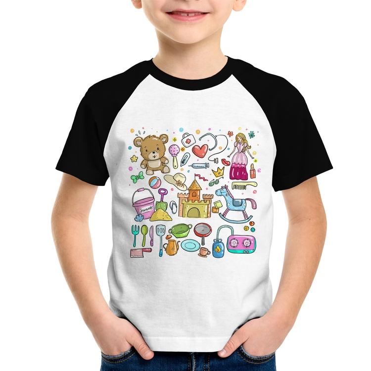 Camiseta Raglan Infantil Brinquedos