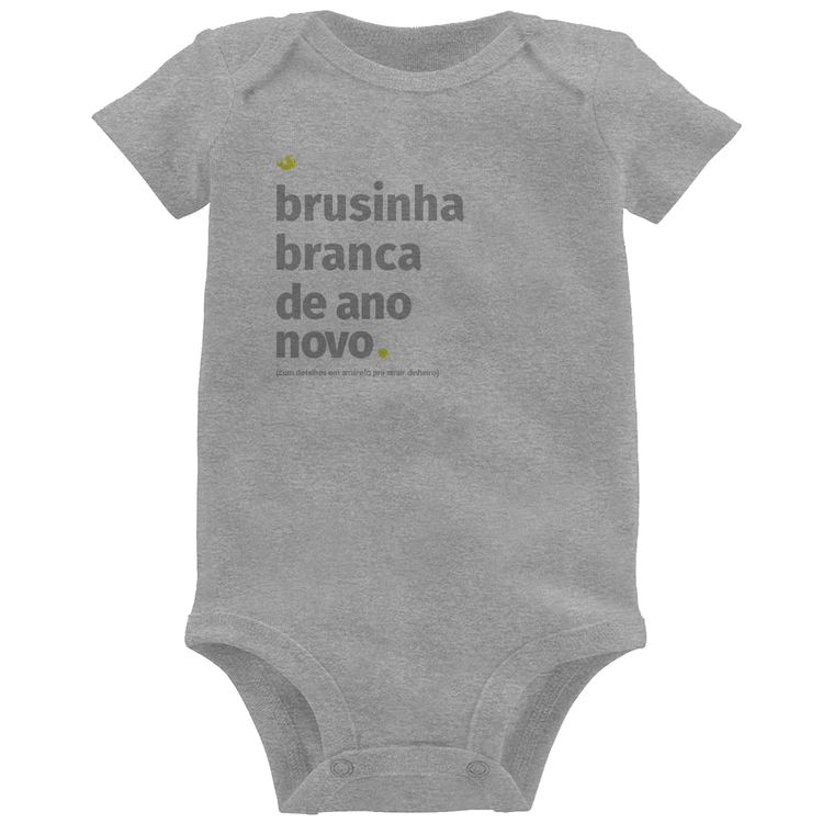 Body Bebê Brusinha branca de ano novo - Cinza