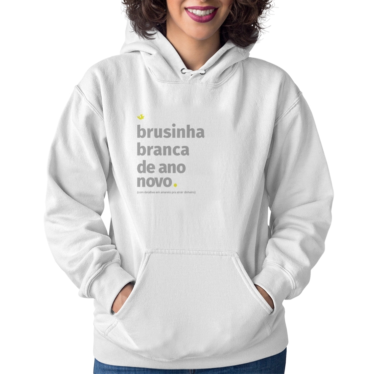 Moletom Feminino Brusinha branca de ano novo - Branco