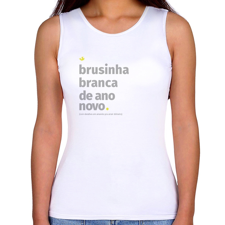 Regata Feminina Brusinha branca de ano novo