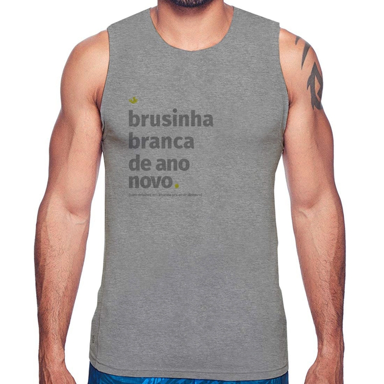 Regata Brusinha branca de ano novo - Cinza