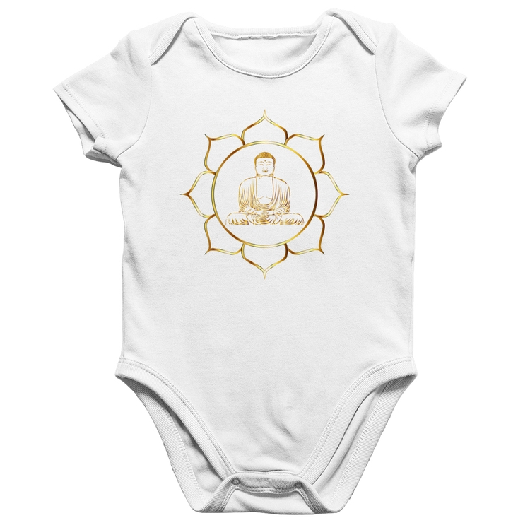 Body Bebê Algodão Buda - Branco