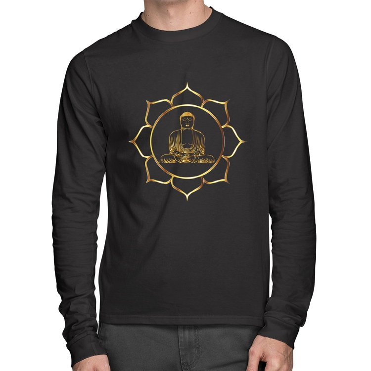 Camiseta Algodão Buda Manga Longa