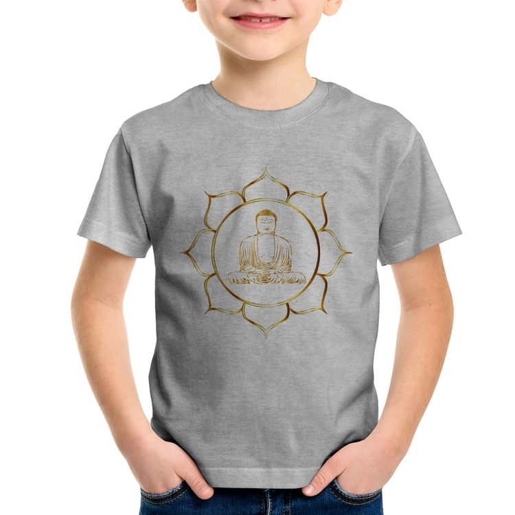 Camiseta Infantil Buda - Cinza