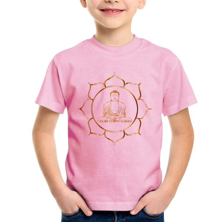 Camiseta Infantil Buda - Rosa Bebê