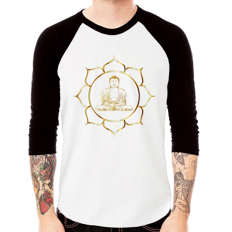 Camiseta Raglan Buda Manga 3/4
