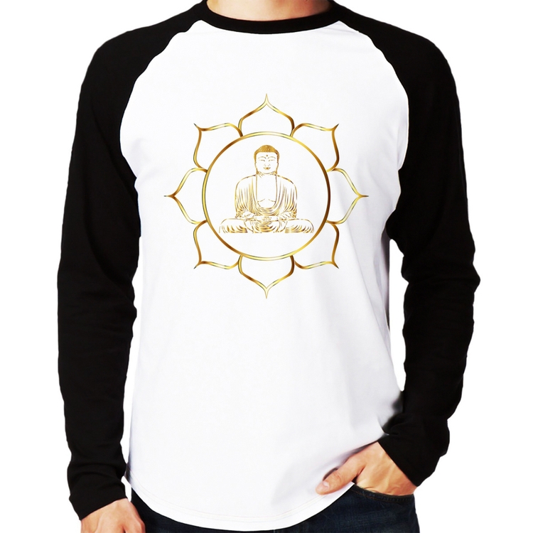 Camiseta Raglan Buda Manga Longa
