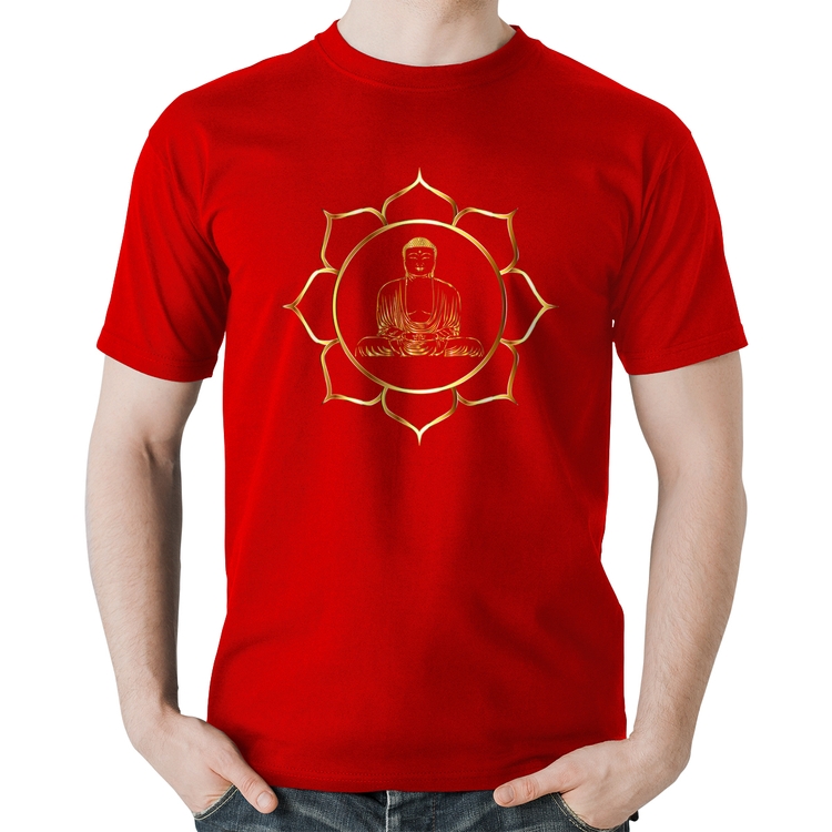 Camiseta Algodão Buda - Vermelha