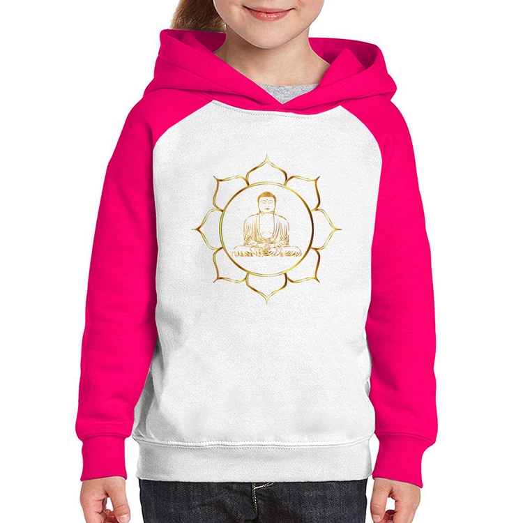 Moletom Infantil Buda - Branco/Rosa