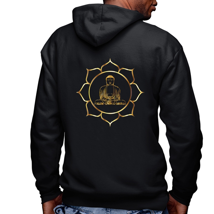 Blusa Moletom Buda Masculina com Capuz e Zíper
