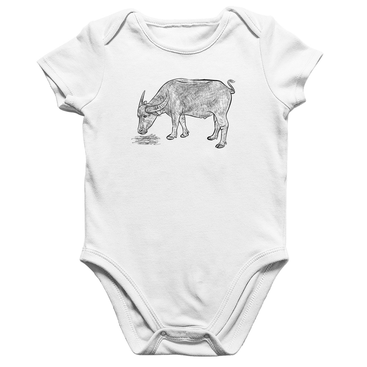 Body Bebê Algodão Búfalo - Branco