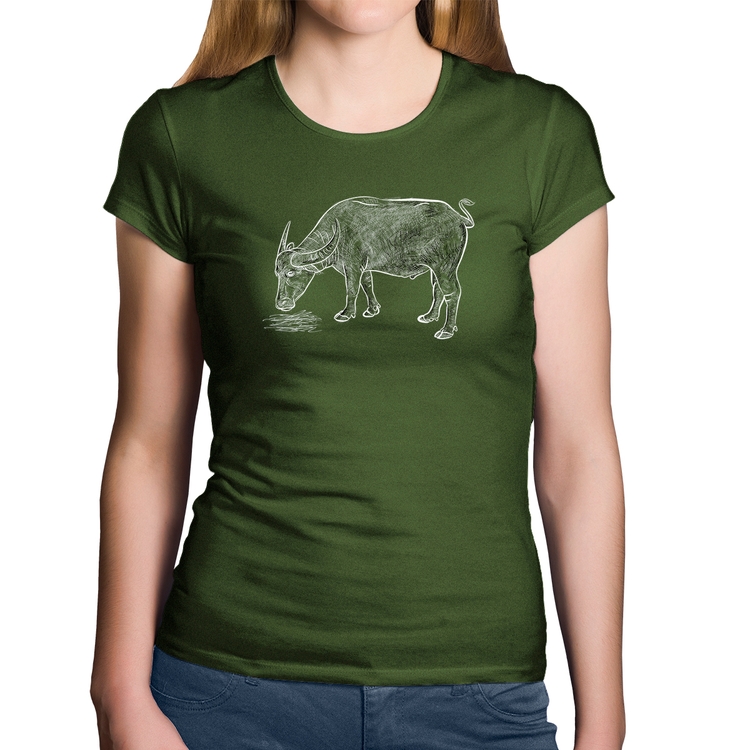 Baby Look Algodão Búfalo - Musgo