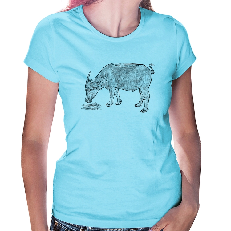 Baby Look Búfalo - Azul Bebê