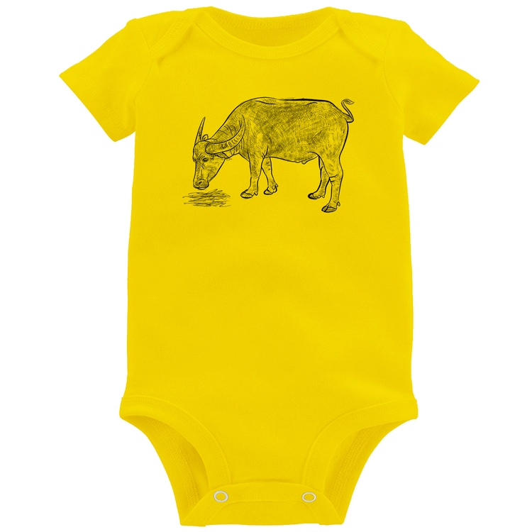 Body Bebê Búfalo - Amarelo