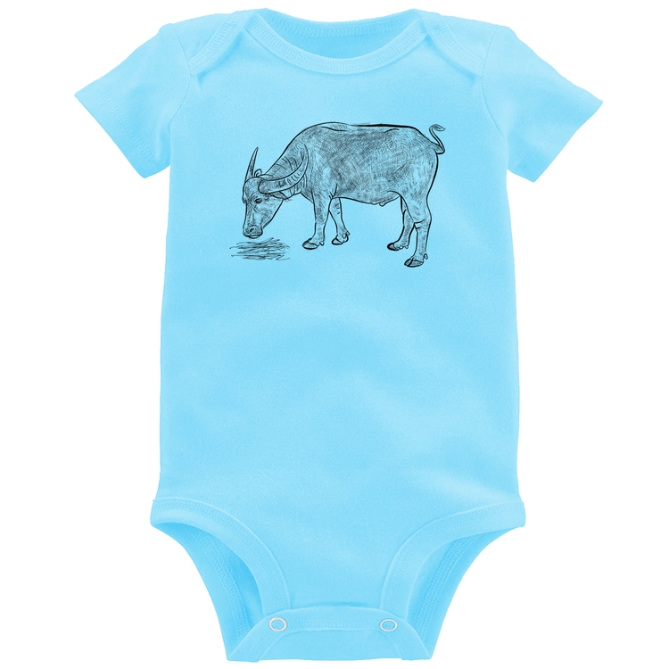 Body Bebê Búfalo - Azul Bebê