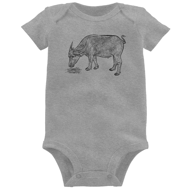Body Bebê Búfalo - Cinza