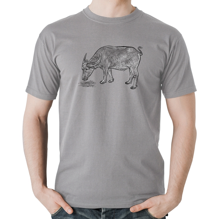 Camiseta Algodão Búfalo - Cinza