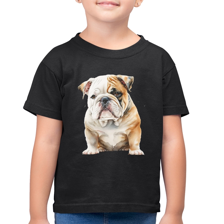 Camiseta Algodão Infantil Bulldog-Inglês