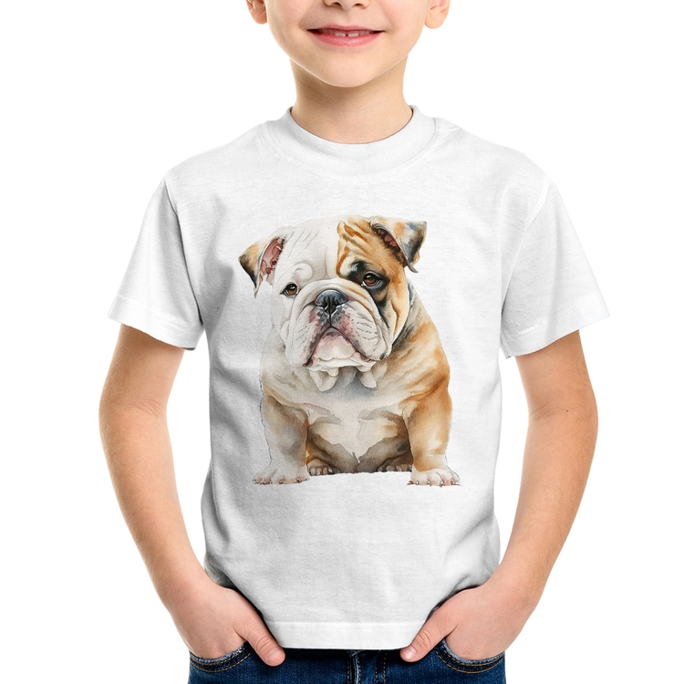 Camiseta Infantil Bulldog-Inglês