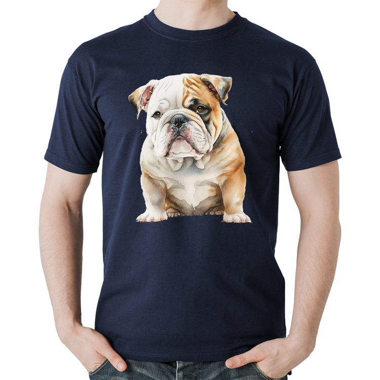 Camiseta Algodão Bulldog-Inglês - Marinho