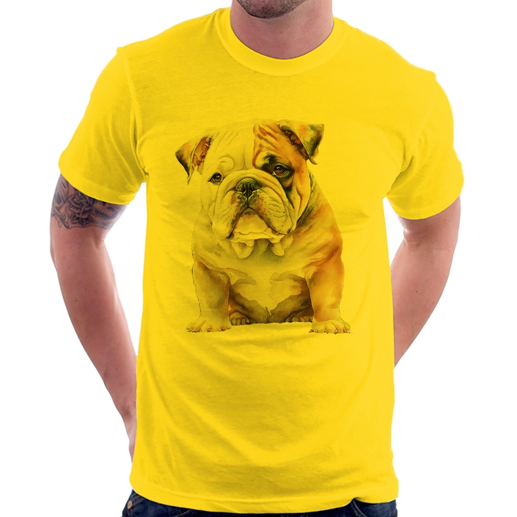 Camiseta Bulldog-Inglês - Amarela