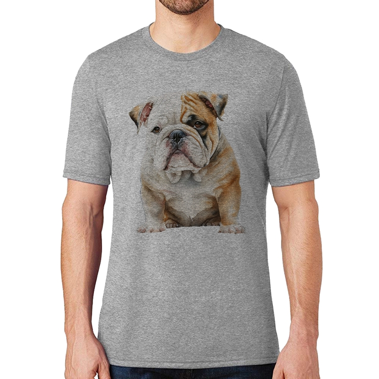 Camiseta Bulldog-Inglês - Cinza
