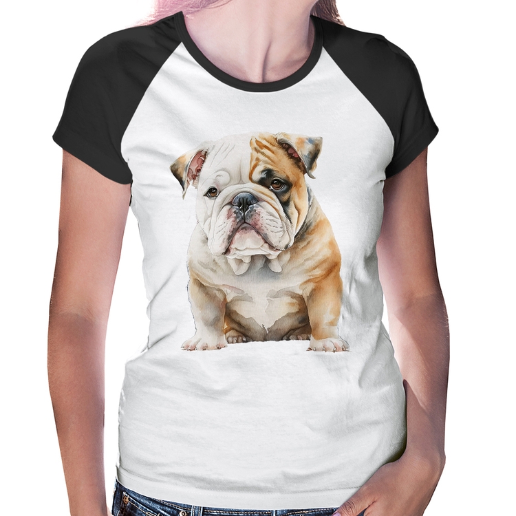 Baby Look Raglan Bulldog-Inglês