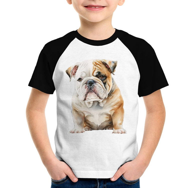 Camiseta Raglan Infantil Bulldog-Inglês