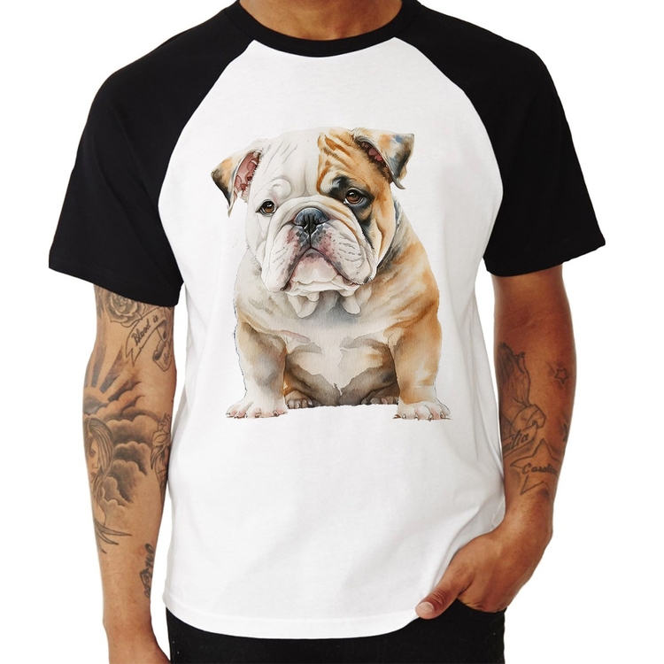 Camiseta Raglan Bulldog-Inglês