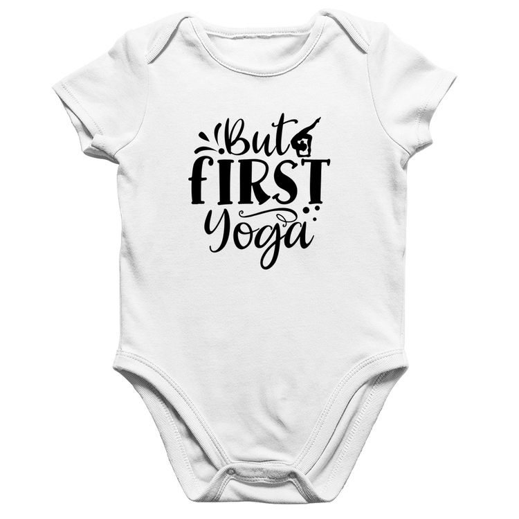 Body Bebê Algodão But First Yoga - Branco