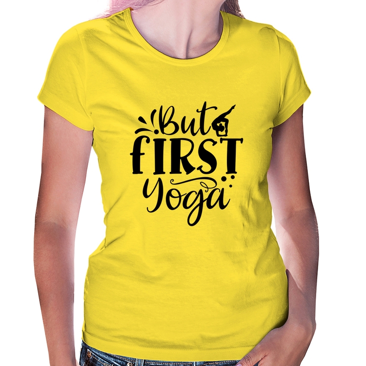 Baby Look But First Yoga - Amarela